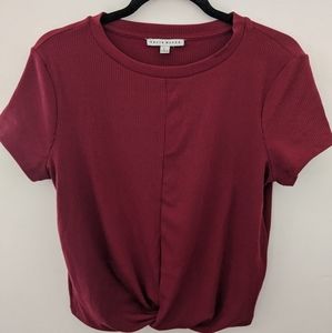Cropped Burgandy Shirt
